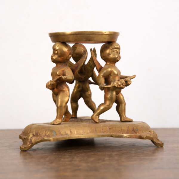 Bougeoir Ancien aux Putti en Bronze | Style Néoclassique Français