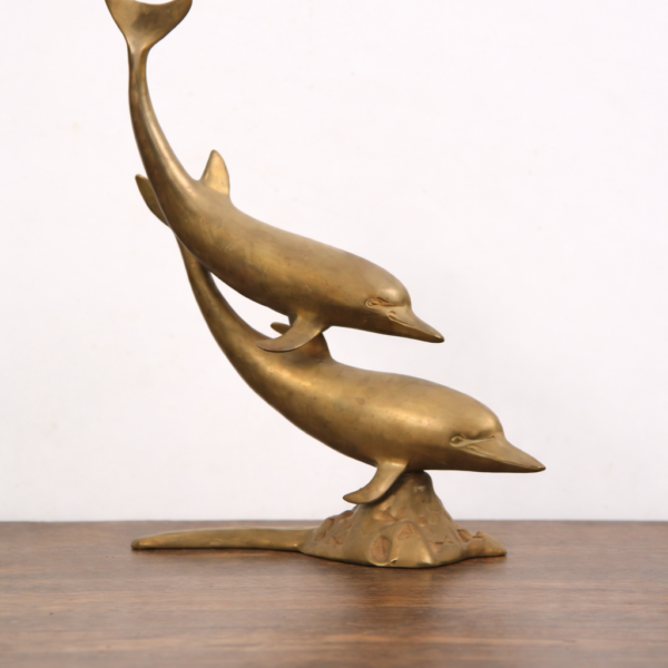 Sculpture Dauphins en Bronze Vintage  Élégance Marine